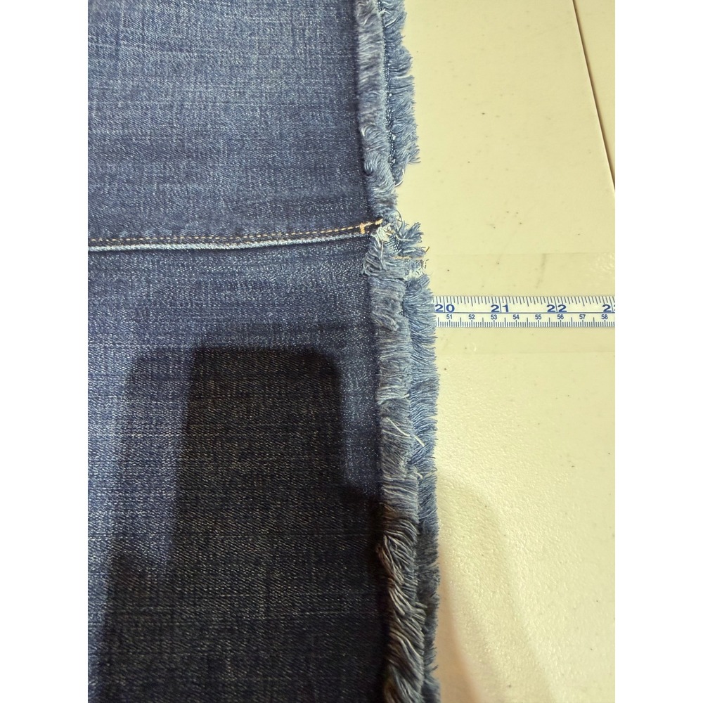 Liverpool Denim Mini Skirt Womens 12‎ Dark Wash Pull On Raw Hem Boho Casual - Picture 9 of 9